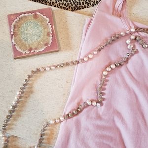 Beautiful pearl and crystal beads necklace